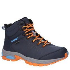 Buty trekkingowe męskie Hi-Tec Raven Mid Wp. Niebieskie buty trekkingowe męskie Hi-tec, z materiału, bez zapięcia, trekkingowe. Za 368.00 zł.