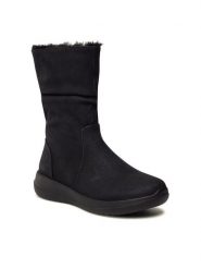 Clara Barson Botki WS6010-01 Czarny. Czarne botki damskie Clara Barson, ze skóry, bez obcasa, na płaskiej podeszwie, bez zapięcia. Za 119.99 zł.