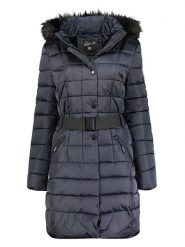 Geographical Norway Płaszcz pikowany "Anemone" w kolorze granatowym rozmiar: S. Niebieskie płaszcze damskie Geographical Norway, s, bez wzorów, z tkaniny. Za 228.92 zł.