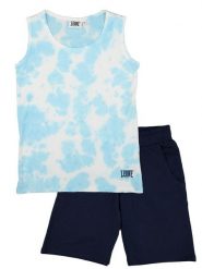 Komplet chłopięcy Leone 1947 Apparel koszulka i szorty z bawełny. Białe szorty męskie LEONE 1947 APPAREL, z bawełny, bez kołnierzyka. Za 105.21 zł.