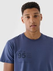 4F T-shirt regular z nadrukiem męski - granatowy XL. Niebieskie t-shirty męskie 4f, m, bez wzorów, z bawełny, bez kołnierzyka. W wyprzedaży za 39.99 zł.