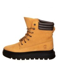 Timberland Skórzane botki "Ray City" w kolorze jasnobrązowym rozmiar: 39. Brązowe botki damskie Timberland, z materiału, bez obcasa, bez zapięcia. Za 335.02 zł.