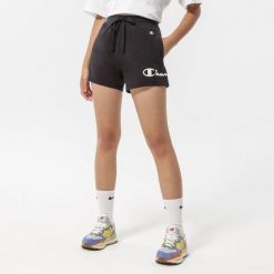SPODENKI DAMSKIE SPORTOWE CHAMPION-SZORTY SHORTS KRÓTKIE KOLOR CZARNY. Czarne spodenki sportowe damskie CHAMPION, l, z bawełny, do biegania. Za 65.88 zł.