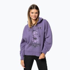 Bluza damska Pitbull Love Bites Hodded. Fioletowe bluzy sportowe damskie PITBULL, m, bez wzorów, z bawełny, bez ramiączek, długie, bez kaptura. Za 209.99 zł.