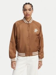 Tommy Hilfiger Kurtka bomber Logo Appliqué WW0WW48618 Brązowy jasny Regular Fit. Brązowe kurtki damskie Tommy Hilfiger, l, bez wzorów, z syntetyku, bez kaptura. Za 949.99 zł.