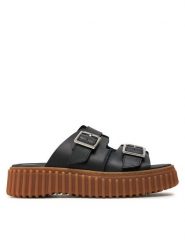 Clarks Klapki Torhill Slide 26176428 Czarny. Czarne klapki damskie Clarks, bez wzorów, ze skóry, bez obcasa. Za 279.99 zł.
