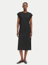 Calvin Klein Jeans Sukienka letnia LV047F245G Czarny Relaxed Fit. Czarne sukienki damskie Calvin Klein Jeans, na lato, xl, bez wzorów, z bawełny, bez kołnierzyka, bez ramiączek. Za 329.99 zł.