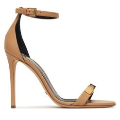 Sandały Elisabetta Franchi. Brązowe sandały damskie Elisabetta Franchi, bez wzorów, bez obcasa, na szpilce. Za 2,729.00 zł.