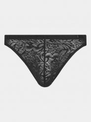 HOM Stringi 402886 Czarny. Czarne stringi damskie HOM, l, bez wzorów, z materiału. Za 79.99 zł.