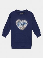 Guess Sukienka codzienna K3BK26 KAD73 Granatowy Regular Fit. Niebieskie sukienki dziewczęce Guess, z aplikacjami, z bawełny, bez ramiączek. Za 119.99 zł.