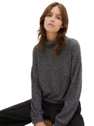Tom Tailor Bluza w kolorze antracytowym rozmiar: S. Czarne bluzy bez kaptura damskie Tom Tailor, s. Za 70.41 zł.