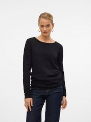 Vero Moda Sweter w kolorze czarnym rozmiar: XS. Czarne swetry klasyczne damskie Vero Moda, xs, z bawełny, bez kołnierzyka. Za 70.24 zł.