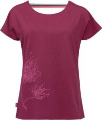 T-shirt damski Loap Aumara różowy, przedłużony tył. Czerwone t-shirty damskie 55PROTEC, xs, bez wzorów, z bawełny, bez kołnierzyka. Za 124.99 zł.
