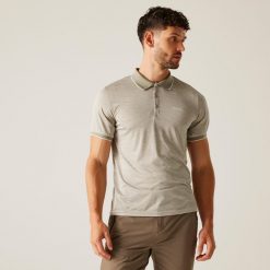 Remex II męska koszulka polo. Brązowe koszulki polo męskie Regatta, m, bez wzorów, z dżerseju, bez ramiączek. Za 160.50 zł.