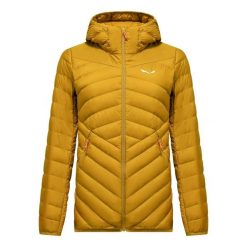 Damska kurtka puchowa Salewa Brenta. Żółte kurtki damskie Salewa, xs, bez wzorów, z materiału, z kapturem. Za 906.00 zł.