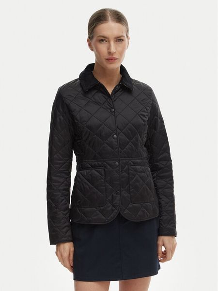 Barbour Kurtka przejściowa Deveron LQU1012BK91 Czarny Regular Fit. Czarne kurtki damskie Barbour, bez wzorów, z syntetyku, bez kaptura. Za 749.99 zł.