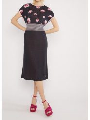 Blutsgeschwister Sukienka "Mix it Quickartistic" w kolorze czarno-jasnoróżowym rozmiar: M. Czarne sukienki damskie Blutsgeschwister, m, bez wzorów, z bawełny, bez kołnierzyka, bez ramiączek, midi. Za 184.02 zł.