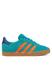 Adidas Sneakersy Gazelle JR5943 Turkusowy. Niebieskie buty sportowe dziewczęce Adidas, bez wzorów, ze skóry, bez zapięcia. Za 219.99 zł.