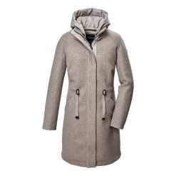 Parka dla kobiet Killtec GW 46. Brązowe parki damskie GIGA DX, bez wzorów, z materiału. Za 829.35 zł.