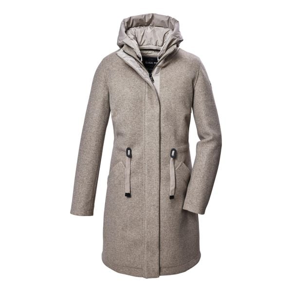 Parka dla kobiet Killtec GW 46. Brązowe parki damskie GIGA DX, bez wzorów, z materiału. Za 829.35 zł.