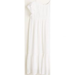 Mango Kids - Sukienka dziecięca Repi4 110-164 cm. Białe sukienki dziewczęce Mango Kids, bez wzorów, z materiału, casualowe, bez ramiączek, krótkie. W wyprzedaży za 59.90 zł.