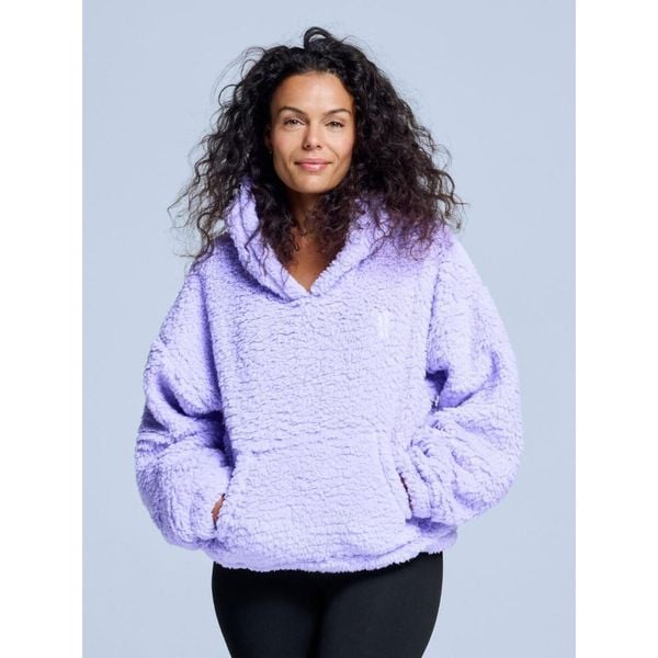 Bluza z kapturem Fluffy - damska - na cztery pory roku - Teddy - liliowa. Fioletowe bluzy z kapturem damskie POEDERBAAS, na zimę, xs, z poliesteru. Za 264.52 zł.