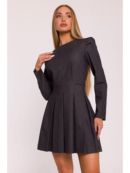 Made of emotion Sukienka w kolorze antracytowym rozmiar: M. Czarne sukienki damskie Made Of Emotion, m, bez wzorów, bez kołnierzyka, bez ramiączek, mini. Za 239.99 zł.