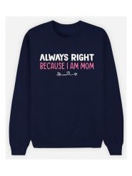 WOOOP Bluza "Always Right Mom" w kolorze granatowym rozmiar: S. Niebieskie bluzy bez kaptura damskie Wooop, s, z bawełny. Za 100.99 zł.