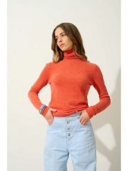 AUTHENTIC CASHMERE Kaszmirowy golf "Bise" w kolorze pomarańczowym rozmiar: S. Pomarańczowe golfy damskie AUTHENTIC CASHMERE, s, bez wzorów, z kaszmiru, bez ramiączek. Za 228.38 zł.
