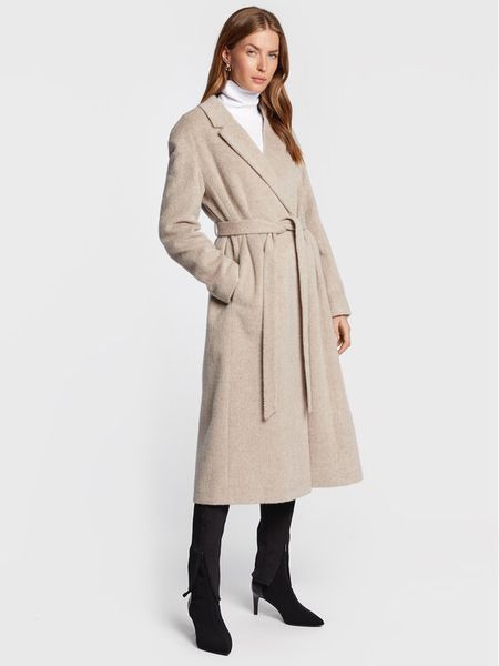 Calvin Klein Płaszcz wełniany Wrap K20K204951 Szary Regular Fit. Szare płaszcze damskie CALVIN KLEIN, bez wzorów, z wełny. Za 2,799.00 zł.