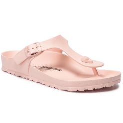 Japonki Birkenstock. Czerwone klapki damskie Birkenstock, bez wzorów, bez obcasa. Za 189.99 zł.