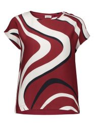 Gerry Weber Koszulka w kolorze bordowym rozmiar: 42. Czerwone bluzki damskie Gerry Weber, bez wzorów, bez kołnierzyka, bez ramiączek. Za 91.56 zł.