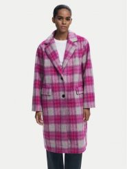 Desigual Płaszcz wełniany Pinkcheck 25WWEW15 Różowy Regular Fit. Czerwone płaszcze damskie Desigual, na zimę, xl, bez wzorów, z syntetyku. Za 659.99 zł.