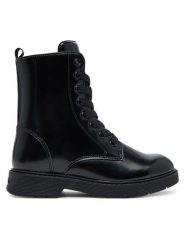 Calvin Klein Trapery V3X5-83185-1453 S Czarny. Czarne kozaki dziewczęce CALVIN KLEIN, bez wzorów, ze skóry, bez obcasa. Za 429.99 zł.