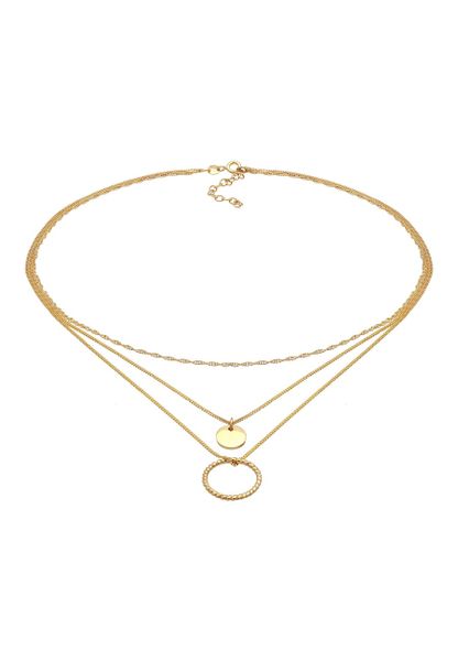 Elli Damski warstwowy naszyjnik i wisiorek okrąg Twisted Ponadczasowy Trend Bloger w pozłacanym srebrze 925 Sterling Silver Naszyjniki 1 ct. Szare naszyjniki damskie Elli, pozłacane. Za 268.99 zł.