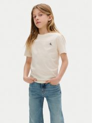 Calvin Klein Jeans Komplet 2 t-shirtów Monologo IB0IB01093 M Beżowy Regular Fit. Brązowe t-shirty chłopięce Calvin Klein Jeans, bez wzorów, z bawełny, bez ramiączek. Za 129.99 zł.