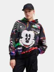 Desigual Bluza 23WWSK11 Czarny Oversize. Czarne bluzy bez kaptura damskie Desigual, s, z bawełny. Za 279.99 zł.