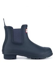 Hunter Kalosze WFS2078RMA Granatowy. Niebieskie kalosze damskie Hunter, bez wzorów, z tworzywa sztucznego. Za 399.99 zł.