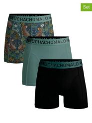Muchachomalo Bokserki (3 pary) w kolorze czarno-zielonym rozmiar: L. Czarne bokserki męskie Muchachomalo, bez wzorów. Za 109.78 zł.
