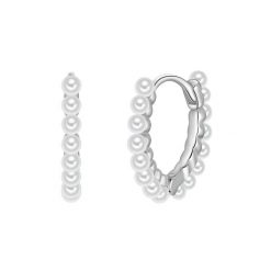 Glanzstücke München Kolczyki z perlami ze srebra próby 925 w kolorze srebrnym z perla (synth.) 1 ct Damski. Szare kolczyki damskie Glanzstücke München, z perłą, srebrne. Za 249.99 zł.