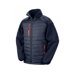 Kurtka puchowa z recyklingu Result Softshell Black Compass Softshell. Niebieskie kurtki męskie RESULT, m, bez wzorów, z materiału, bez kaptura. Za 218.75 zł.