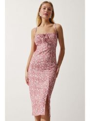 Happiness Istanbul Sukienka w kolorze jasnoróżowo-białym rozmiar: 38. Różowe sukienki damskie Happiness Istanbul, bez wzorów, bez kołnierzyka, bez ramiączek, midi. Za 60.99 zł.