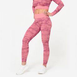 Legginsy fitness damskie Domyos. Czerwone legginsy damskie DOMYOS, xs, bez wzorów, z elastanu. W wyprzedaży za 59.99 zł.