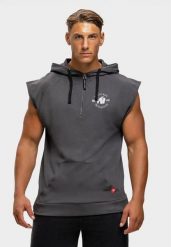 Huntley Bluza z kapturem bez rękawów - Dark Szary. Szare bluzy sportowe męskie GORILLA WEAR, m, z bawełny. Za 305.00 zł.