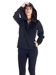 Bluza miękka z kaptur na outdoor na co dzień. Czarne bluzy sportowe damskie LEONE 1947 APPAREL, l. Za 189.41 zł.