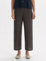 OPUS Spodnie w kolorze granatowo-jasnobrązowym rozmiar: 38. Brązowe spodnie materiałowe damskie Opus, bez wzorów, z materiału. Za 143.99 zł.