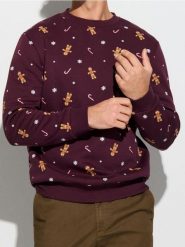 Bluza z motywem świątecznym - czerwony. Czerwone bluzy bez kaptura męskie Sinsay, l. Za 39.99 zł.