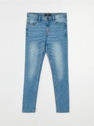 Spodnie jeansowe super skinny - niebieski. Niebieskie spodnie materiałowe męskie Sinsay, bez wzorów, z jeansu. Za 59.99 zł.