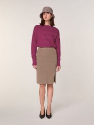 Rodier Wełniana spódnica w kolorze jasnobrązowym rozmiar: L. Brązowe spódniczki damskie Rodier, l, bez wzorów, z kaszmiru, midi, proste. Za 187.99 zł.