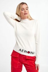 Sweter damski wełniany AERONAUTICA MILITARE. Swetry klasyczne damskie AERONAUTICA MILITARE, xs, z wełny, bez kołnierzyka. W wyprzedaży za 547.47 zł.